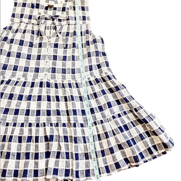 Anthropologie Pilcro And The Letterpress Blue & White Neve Checkered Top, Small - Picture 6 of 12